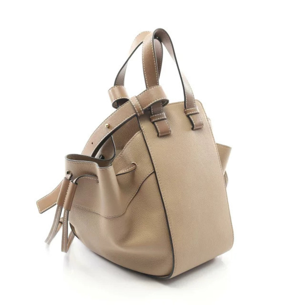 Loewe Beige Hammock Leather Drawstring Bag Handbag Brown
